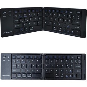 Resim Platoon PL-377 Ultra Ince Katlanabilir Android/ios/sistem Uyumlu Kablosuz Bluetoothlu Klavye 