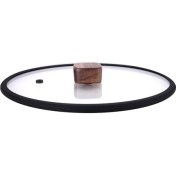 Resim Storemax Bıen 24CM Düz Silikon Çerçeveli Cam Kapak Siyah 