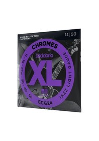 Resim D'addario Ecg24 Chromes Flat Wound Elektro Gitar Teli 11-50 