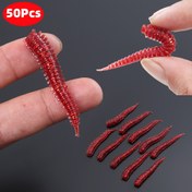 Resim 50 adet Kırmızı Yumuşak Yem Sandworm Balıkçılık Yemleri - 5 cm Uzun, Gerçekçi Solucan Gibi Tasarım Tuzlu ve Tatlı Su İçin, Dayanıklı ve Kullanımı Kolay, Sevgililer Günü, Noel, Şükran Günü, Babalar Günü, Öğretmenler Günü Hediyeleri, Balıkçılık Yemleri, Doğal Görünüm, Kalite El Sanatları 