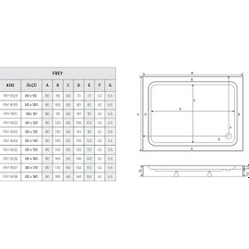 Resim Shower 80x160 Frey Dikdörtgen Slimblok Duş Teknesi H:10 Cm 
