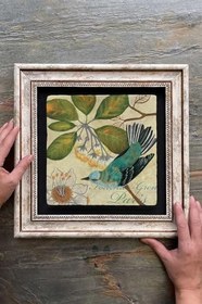 Resim Oscar Stone Decor Çerçeveli Tablo Taş Duvar Dekoru 30 X 30 Cm Kuş Tablosu Cdd3030-1261 