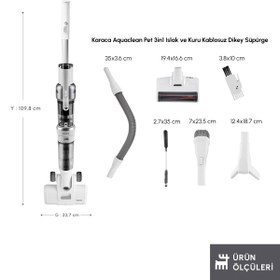 Resim Karaca Aquaclean Pet 3In1 Kablosuz Islak&Kuru Dik Süpürge, Paspas Ve El Süpürgesi 
