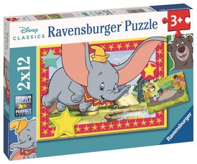 Resim Ravensburger 2x12 Parça Puzzle Walt Disney Hayvanlar 055753 