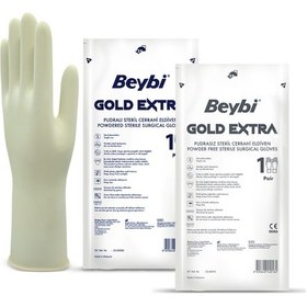 Resim Beybi Gold Extra Pudrasız Steril Cerrahi Eldiven 50'li 8.5 