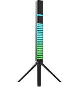 Resim Yuntech01 D10 Siyah Rgb Ses Kontrollü Işıklı Lambalar, 32 Led'li Şarj Edilebilir Oyun Modlu Bilgisayar Ve Araç Için Stüdyo Atmosfer Lambası 10" 