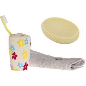 Resim Sıa Diş Fırçalık Ve Sabunluk 2 Li Set.Renkli Çiçek Çok Renkli 