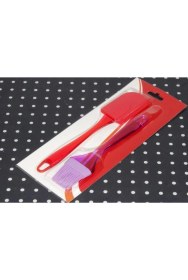 Resim Enfa Akrilik Saplı Silikon Yumurta Fırçası ve Pasta Spatula 2li Set 