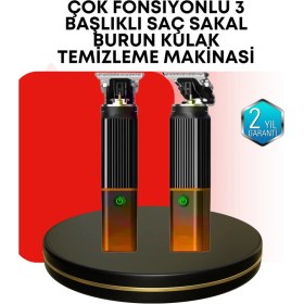 Resim Zero Land Nrzsnt Erkekler Için Şarjlı 3’ü 1 Arada Trimmer Seti – Güçlü Motor, Sessiz Çalışma 