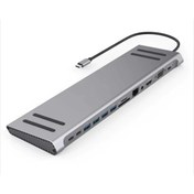 Resim comse 14 In 1 Stand Özellikli Type-c Hub Usb 3.0-sd/tf-rj45-hdmı-vga-usb-c 60w Dönüştürücü 