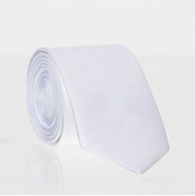 Resim Gaffy Beyaz Slim Fit Düz Renk Dokuma Kravat / DDK-49 Beyaz 