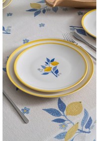 Resim Limon Desenli 6 Kişilik 24 Parça Premium Porselen Yemek Takımı Sarı 