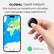 Resim FEEL Wireless Airtag Akıllı Takip Cihazı Siyah (Sadece Apple Uyumlu) 