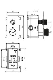 Resim Eca Termostatik Ankastre Duş Bataryası Sıva Üstü 1 Yollu 102101401 