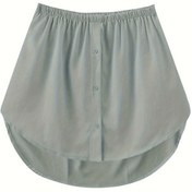 Resim Düğme Dekor Asimetrik Düz Etek, Bahar Ve Yaz Için Rahat Elastik Bel Gevşek Etek, Kadın Giyim 