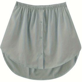 Resim Düğme Dekor Asimetrik Düz Etek, Bahar Ve Yaz Için Rahat Elastik Bel Gevşek Etek, Kadın Giyim 