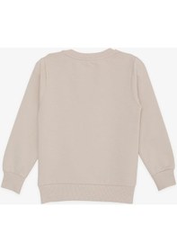 Resim Breeze Girls & Boys Erkek Çocuk Sweatshirt Yazı Baskılı 2-6 Yaş, Bej-bej Bej 