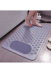 Resim 1 Adet Gri Renk Banyo Duş Ve Küvet Kaydırmazı Vantuzlu Paspas 36 X 69,5 Cm Gri 