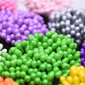 Resim Siyah Mini Ercik El Yapımı Yapay Çiçekler Düğün Ev Dekorasyon Dıy Noel Karalama Defteri Aksesuarları 80pcs 