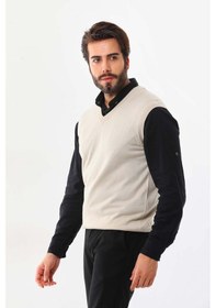Resim Günay Erkek V Yaka Yün Süveter 1000 Bej 