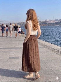 Resim HANIMCA GİYİM YAZLIK NEFES ALAN GÜZEL KUMAŞ YANDAN CEPLİ STANDART BEDEN 36 - 42 BEDEN LERE UYGUN ETEK 