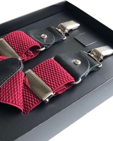 Resim Yage 3,5 Cm Bordoo Hasır Desenli Pantolon Askısı 