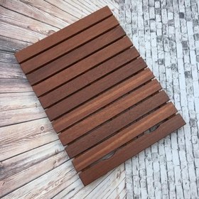 Resim Ahşap banyo paspası, Duş Odası Kaymaz Dikdörtgen Ahşap Banyo Paspası, Duş, Spa ve Sauna için Bambu Banyo Paspası, Su Geçirmez Ördek Tahtası, Banyo Doğal Ahşap Duş Paspası, Saplı ve Kaymaz 