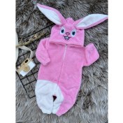Resim Minizade Welsoft Peluş Unisex Fermuarlı Kışlık Tavşan Bebek Uyku Tulumu 