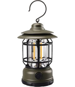 Resim Moveevo Yeşil Abs Ipx4 Su Geçirmez Led Kamp Lambası, Usb Şarjlı 1200mah Pil, Cob Işık Kaynağı, Parlaklık Ayarlı Düğme, Çanta Taşınabilir Manzaralı Aydınlatma Çok Renkli 