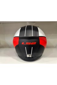 Resim Ls2 Airflow 2 Cover Motosiklet Kaskı Beyaz - Kırmızı - Mat Siyah 