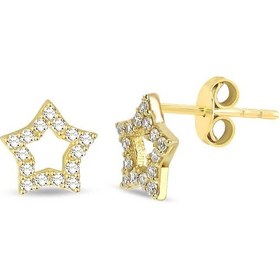 Resim Lilarote Taşlı Altın Yıldız Küpe 