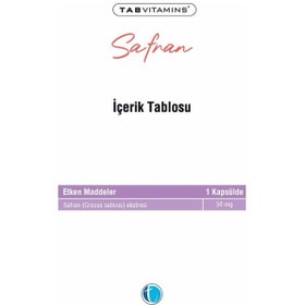 Resim Tabvitamins Safran 50 Mg 30 Kapsül 
