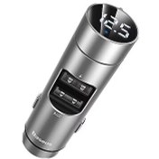 Resim Baseus Energy Column Bluetooth 5.0 MP3 Dual USB Gümüş Araç İçi Şarj Baseus