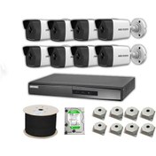 Resim Hikvision 2 MP Mikrofonlu 8 Kameralı 1 TB Disk Tak Çalıştır Hazır IP Kamera Seti 