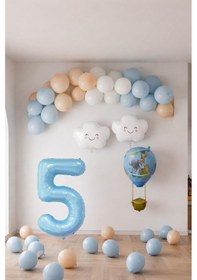 Resim 5 Yaş Mavi Gökyüzü Doğum Günü Konsepti Mavi 