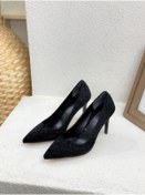 Resim NUR KARACA 23y-134-459 Kadife 9cm Ince Topuklu Stiletto Ayakkabı Kadın 