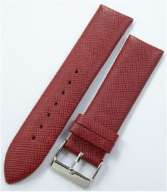 Resim Bizon Bordo Deri Saat Kordonu 22Mm Dikişsiz Klasik Saat Kayışı 