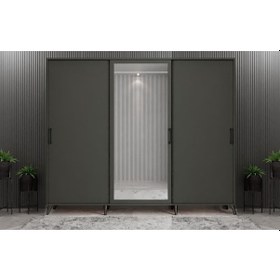 Resim Beyzade Sürgülü Portmanto Vestiyer Füme208 Cm 