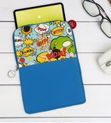 Resim Bk Gift Gift Pop Art Tasarımlı Taşınabilir Koruyucu Tablet Kılıfı & Organizer Çanta - Mavi-3 