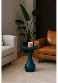 Resim Modern Tekli Yan Sehpa Masif Ahşap Mantar Sehpa - Yosun Yeşili Renk Yeşil 