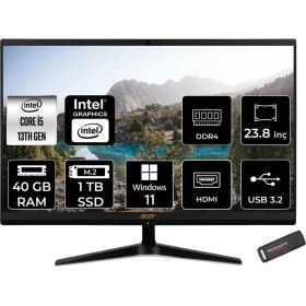Resim Acer Aspire C24 Intel Core I5 1335U 40GB 1tb SSD 23.8" Fhd Windows 11 Home All In One Bilgisayar & Per4 USB Bellek DQBKMEM006P388 