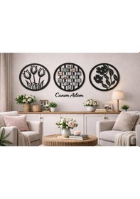Resim Resim Çerçevesi Canım Ailem Ve Çiçekler Çerçeve 50 Cm Çiçekler 30 Cm Dirno 11 