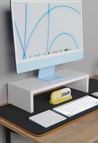 Resim CMKStore Monitör Yükseltici Bilgisayar Ekran Yükseltici Beyaz 