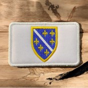 Resim Ex Patch Beyaz Zemin Bosna Hersek 92-98 Bayrağı Patch Peç 8 X 5 Cm 