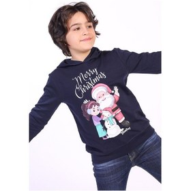 Resim Toontoy Unısex Çocuk Merry Christmas Baskılı Sweatshirt Lacivert 
