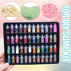 Resim 48 Parça Epoksi Dolgu Seti Işıltılı Glitter Toz Kalp Yıldız Mikro Boncuklu Tırnak Sanatı Pulları ile Kendin Yap Takı Yapım Kiti 