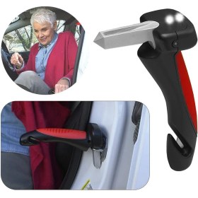Resim Sunup SN-26713 Araç Iniş Destek Kolu Cam Kırıcı Fener Emniyet Kemeri Kesici Çok Fonksiyonlu 