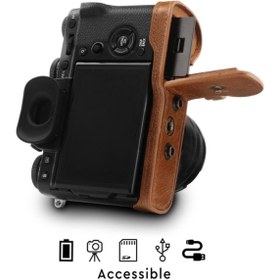 Resim MegaGear Fujifilm X-T3 Hakiki Deri Kamera Kılıfı 