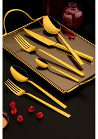 Resim Fodis Hüma 72 Parça Çatal Kaşık Bıçak Takımı Gold 