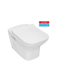 Resim Serel Nita Köşeli Kanalsız Asma Klozet Nt25 + Zenith Slim Yavaş Kapanan Kapak 2'li Set Beyaz 